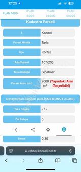 Körfez Sipahilerde Yol Kenarı 2,600 M2 %30 İmarlı Arsa