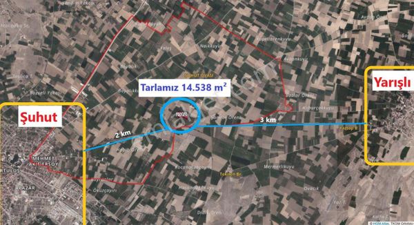 İlbey // Şuhut Koçoğlu Damı Mevkiinde 14.538 M² Tarla