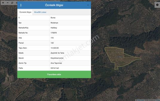 Mudanya Halilbey Mahallesi Satılık 14 Dönüm Arazi