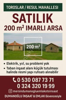 🏡 Toroslar / Resul Mahallesi – Satılık 200 M² İmarlı Arsa