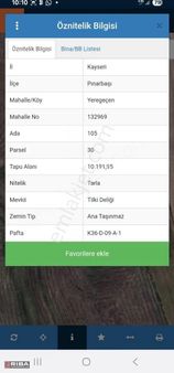 Pinarbasinda 10 Dönüm Tarla