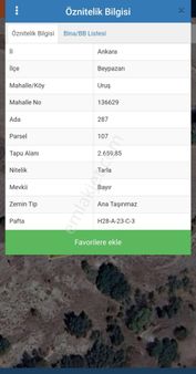 Elif Gayrimenkul Den Beypazarı Uruş Mahallesinde Uygun Fiyata Tek Tapu Tarla