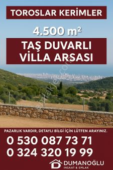 📢 Satılık Villa Yapımına Uygun Arsa – Toroslar / Kerimler Mahallesi