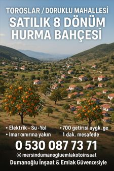 🏡 Toroslar / Doruklu Mahallesi – Satılık 8 Dönüm Hurma Bahçesi 🌴