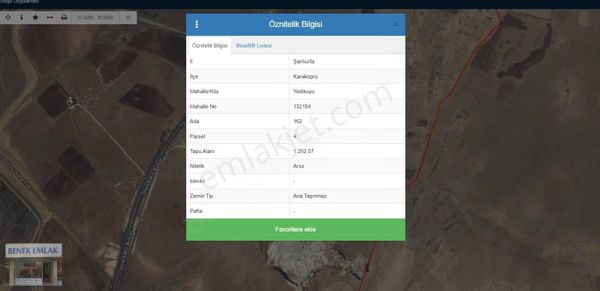Benek Emlak Havaalanı Karşısı Yedikuyu Satılık Arsa