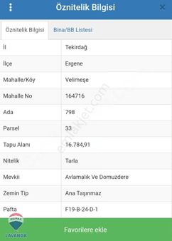 Tekirdağ-ergene/velimeşe'de Yüksek Getirili Yatırımlık Tarla