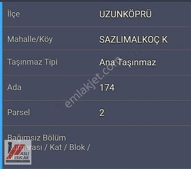 Aslı Emlaktan Edirne Uzunköprü De Acil Satıluk Tarla