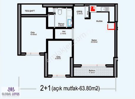West Kordelyon Örnekköy Devir 2+1 Daire