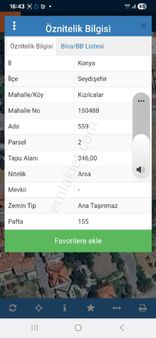 Konya/seydişehirde Köşe Başı İmarlı Arsa