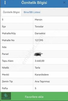 And'den Mersin Toroslar Darısekisi 3440 M2 Manzaralı Arazi