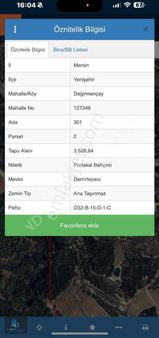 And'den Mersin Yenişehir Değirmençay'da 5,200 M2 Satlık Arazi