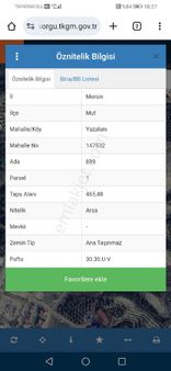 Fırsat Arsa Mut Yazıalanı