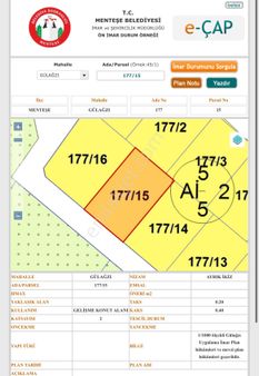 Muğla Menteşe Gülağzı Mah. Satılık İmarlı Arsa