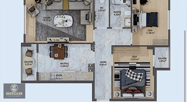 Ad-desticiler Ertaş Ve Aqua Park Yakını 2+1 Özel Garajlı Daire