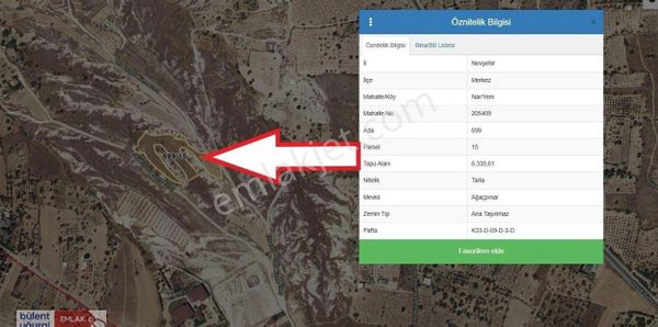 Nar Yeni Mah. 'de 3330 M2 Çift Taraflı Yolu Olan Satılık Tarla