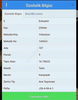 Kristal Unity'den Çiftelerde Kadastro Yola Cepheli Tarla