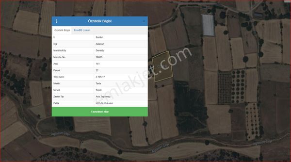 Asya Evim Emlaktan Ağlasun Dereköy Köyünde Satılık Fırsat Tarla