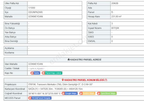 Rw Milyon'dan Gökmeydan'da Satılık 231 M2 3 Kat Bitişik Nzm Arsa