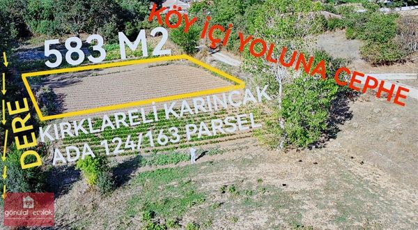 Kırklareli Karıncak Köyü %60 Bahçeli Ev Villa İmarlı 583 M2 Arsa