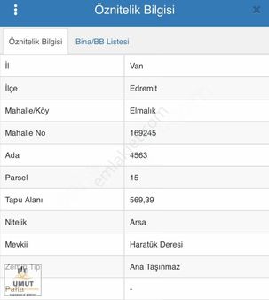 Edremit Elmalık'ta Satılık Müstakil Tapulu Arsa