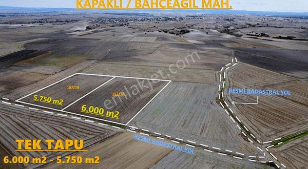Kapaklı Bahçeağıl'da Tek Tapu 5.750 M2