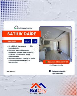 Balcity'den Balıkesir'de Şehir Hastanesi Civarı Satılık 1+1 Daire Fırsatı!!