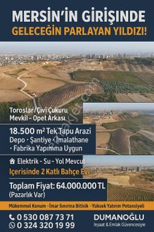 🌟 Mersin’in Girişinde – Geleceğin Parlayan Yıldızı! 🌟🏗️ 18.500 M² Tek Tapu Arazi