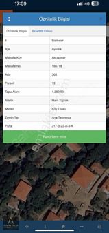 Atalar Gayrimenkulden Ayvalık Akçapınar 1280 M² Yatırımlık Arsa