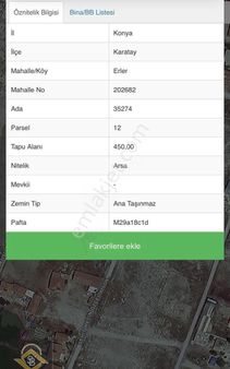 Saraçoğlu Mah. Erler Pazarı Arkasında 450mt Satılık Arsa