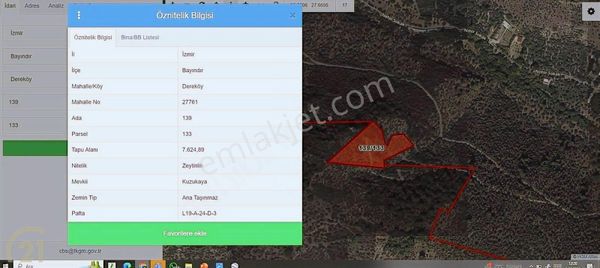 C21 Loca'dan 7624 M2 Satılık Zeytinlik