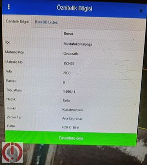 İnceoğlundan Ovaazatlı'da 3666m2 Satılık Tarla
