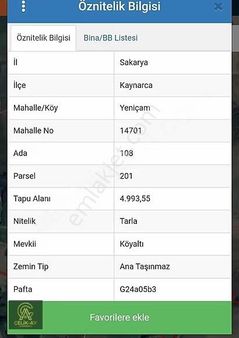 Çelik-ay Gayrimenkulden Satılık 5 Dönüme Yakın Tarla