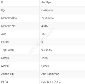 Gazipaşa Seyfede Full Deniz Manzaralı Yatırımlık Tarla