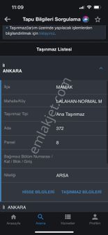 Mamak Lalahan Mevki Tek Tapu 323 M2 Köşe Satılık Arsa