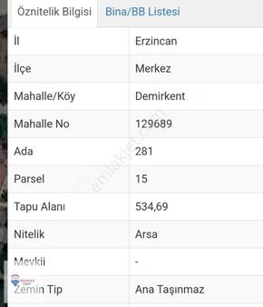 Remax 'den Demirkentte Satılık 535 M2 Konut Arsası