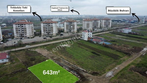 Hisardan Tekkeköy Çay Mahallesinde 4 Kat İmarlı Yatırımlık Arsa