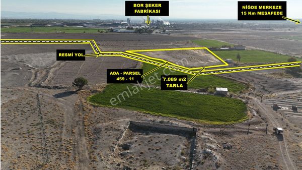 E.gökal ! Tarla! Bor Şeker Fabrikası Karşısı 7.089 M2 Ekilebilir