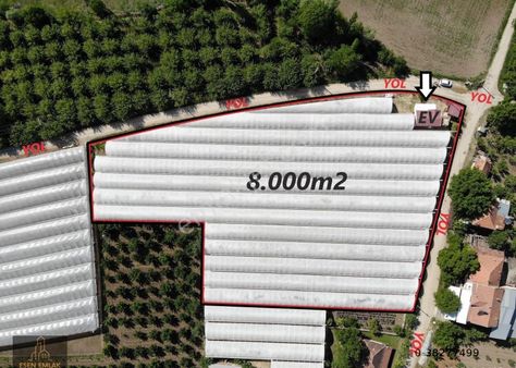 Antalya Elmalı Armutlu Mahalle Merkezinde Evi Bulunan 8.000m2 Kapalı Kiralık Sera