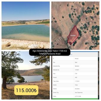 Gölete Yakın Ilgın Beleklerde 1720 M2 Arazi Telefon Parasına