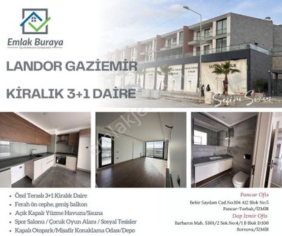 Emlak Buraya'dan Landor Sitesinde Teraslı 3+1 Kiralık Daire