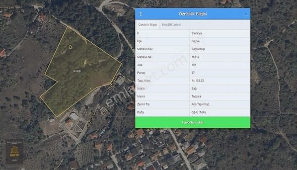 Geyve Bağlarbaş'ında Bağ Nitelikli Meyve Bahçesi