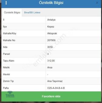 Antalya Kepez Aktoprak Mh Satılık 312 M2 Konut İmarlı Arsa