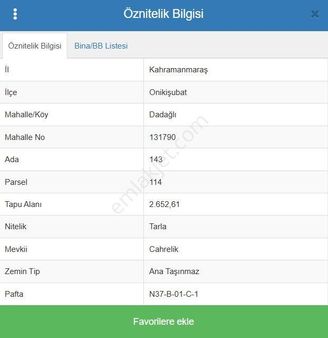 Afm Gayrimenkul'den Dadağlı'da Tokilere Yakın Konumda Tarla