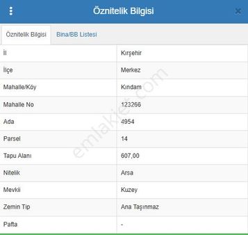 Global'den Kındamda Satılık 607 Metre Arsa