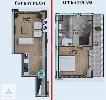 İzmit Kabaoğlu Üniversite Yolunda 1+1 Dubleks 88 M2