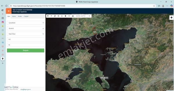 Çanakkale Ayvacık Sazlı'da Müstakil Tapulu