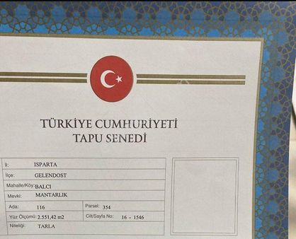 Isparta Gelendost Balcı’da Yatırımlık Tarla