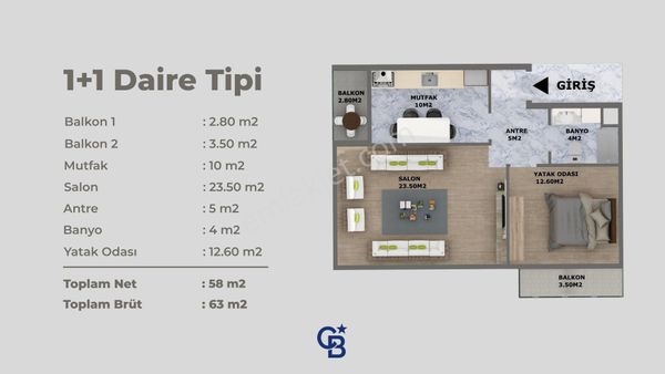 Başiskele Yeşilyurt 1+1 Projeden Satılık Zemin Kat Daire