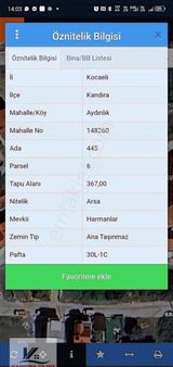 Kandıra Merkezi Aydınlık Mah.367 M2 4 Kat İmarlı 8 Dairelik Arsa