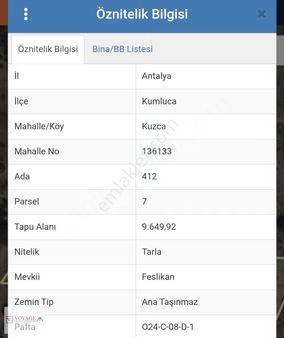 Kumluca'da Yatırımlık Tarla